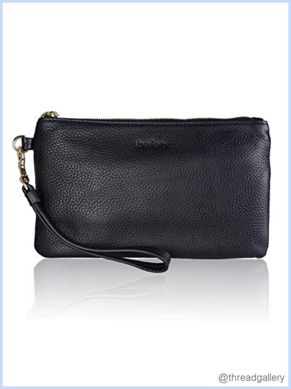 Genuine Leather Wristlet Clutch RFID Blocking Bag Cell Phone Purse